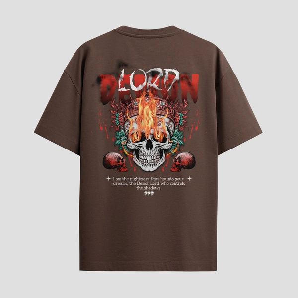 RULED Demon Lord – Flames of the Underworld Tee🔥💀😈 - brown, m