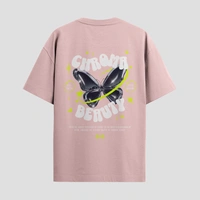 RULED Chroma Beauty Oversized T-Shirt –  Butterfly Edition - baby pink, m