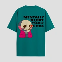 RULED Oversized Tee – Chill Graphic Streetwear  - teal, m