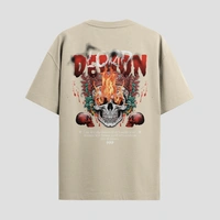 RULED Demon Lord – Flames of the Underworld Tee🔥💀😈 - beige, xl