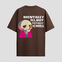 RULED Oversized Tee – Chill Graphic Streetwear  - brown, xl