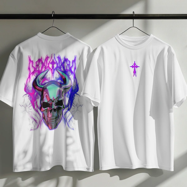 RULED Infernal Skull – Neon Flame Edition🔥💀 - white, l
