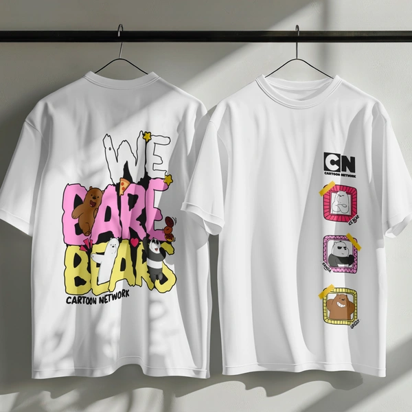 RULED We Bare Bears Cartoon Network Oversized T-Shirt - white, s