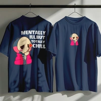 RULED Oversized Tee – Chill Graphic Streetwear  - navy blue, m