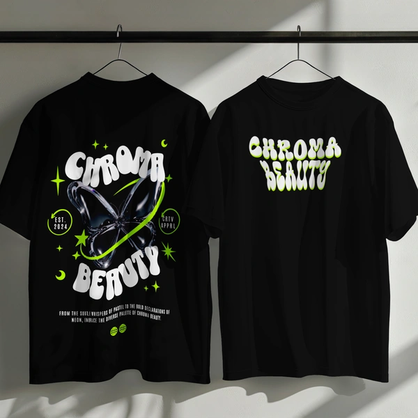 RULED Chroma Beauty Oversized T-Shirt –  Butterfly Edition - black, l