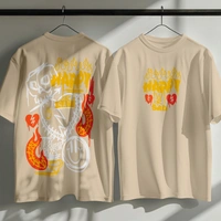 RULED Happy-Sad Graffiti Oversized T-Shirt - beige, m