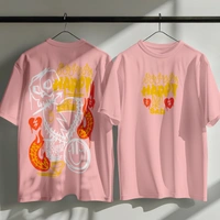 RULED Happy-Sad Graffiti Oversized T-Shirt - baby pink, m