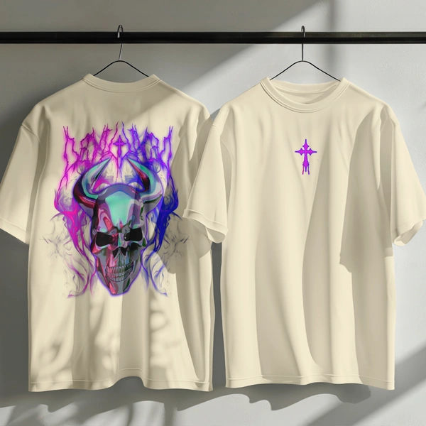RULED Infernal Skull – Neon Flame Edition🔥💀 - off white, m