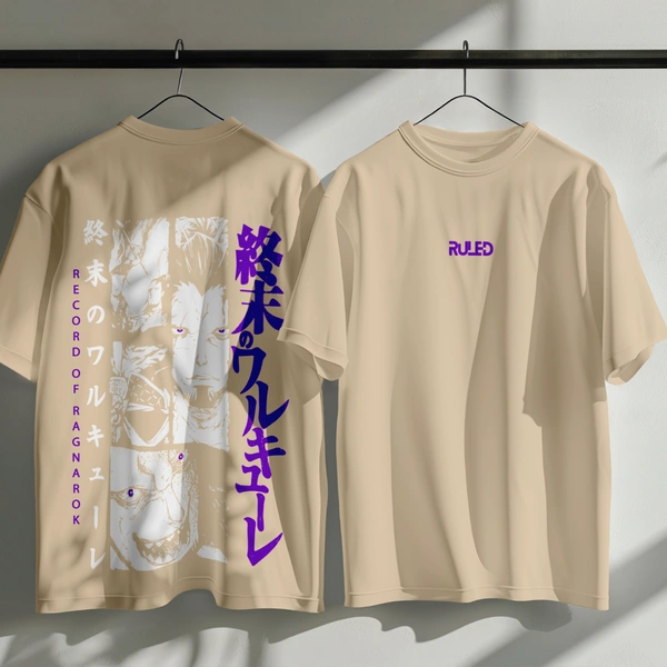 RULED Record of Ragnarok Oversized Tee - beige, l