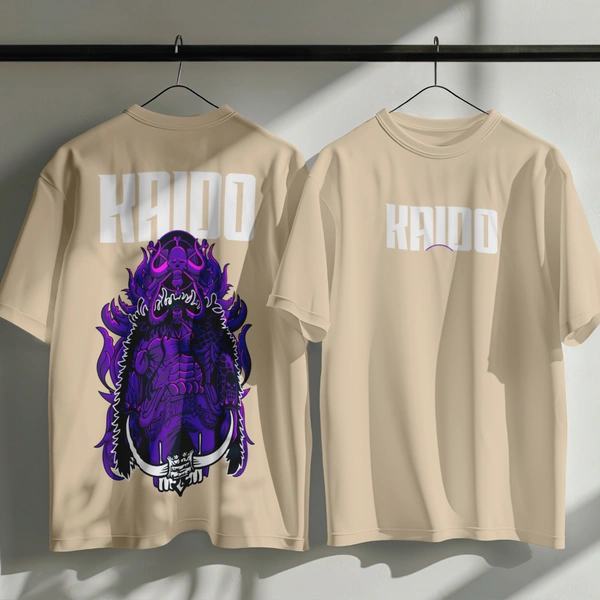 RULED Kaido Thunder Beast Oversized Tee - beige, l