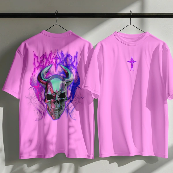 RULED Infernal Skull – Neon Flame Edition🔥💀 - lavender, xl