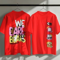 RULED We Bare Bears Cartoon Network Oversized T-Shirt - red, m