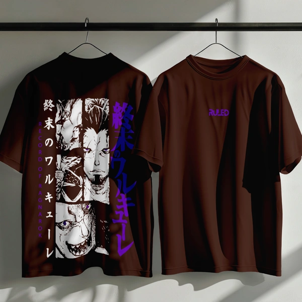 RULED Record of Ragnarok Oversized Tee - brown, l