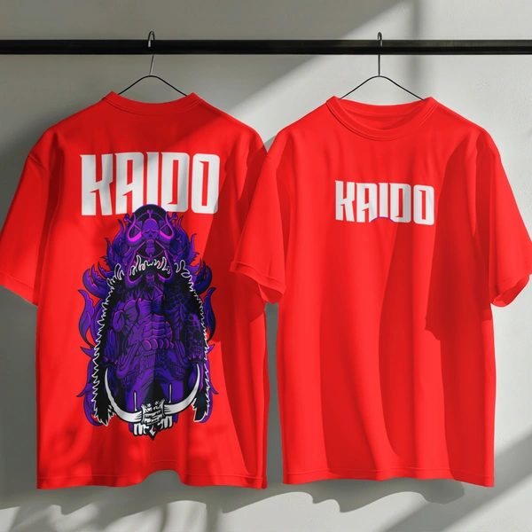 RULED Kaido Thunder Beast Oversized Tee - red, m
