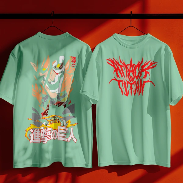 RULED Unleash the Beast: Attack on Titan Graphic Tee - green, l
