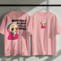 RULED Oversized Tee – Chill Graphic Streetwear  - baby pink, s