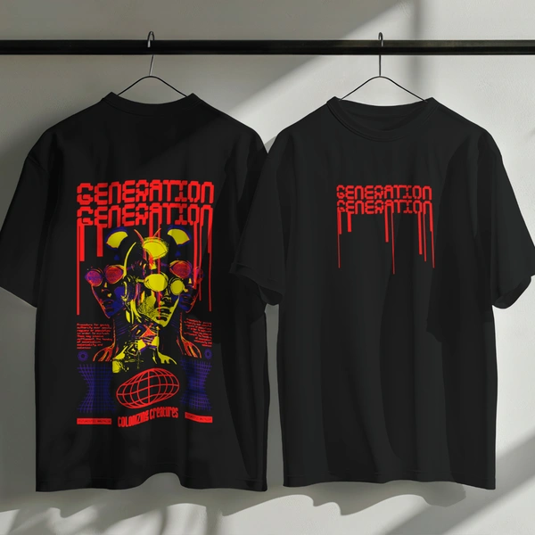 RULED GENERATION Oversized T-Shirt – Urban Streetwear India | Graphic Anime-Inspired Tee - black, s