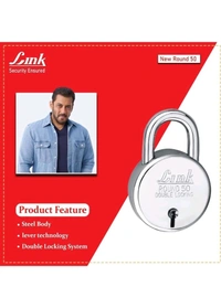 Link Round 50mm. Lock (Double Lock) with 3key.