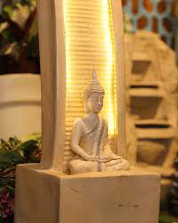 Buddha Fountain Murti  - Gray