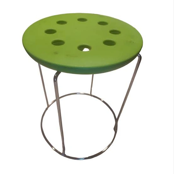Plastic Bar Steel Stool - Green