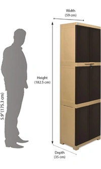 Nilkamal Freedom Mini Large Plastic Storage  Cabinet - Brown