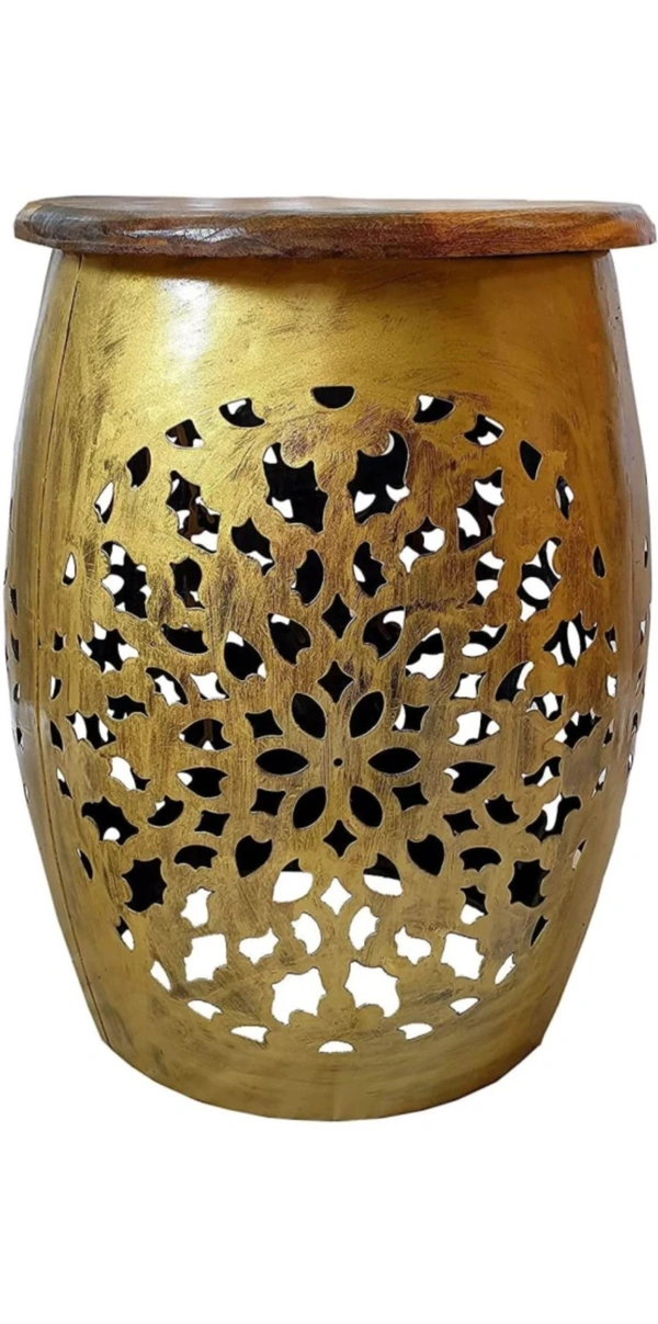 Metal Golden T-Light Stool - Pirate Gold, Height 43.2 Cm