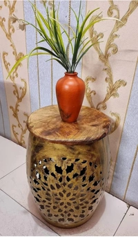 Metal Golden T-Light Stool - Pirate Gold, Height 43.2 Cm