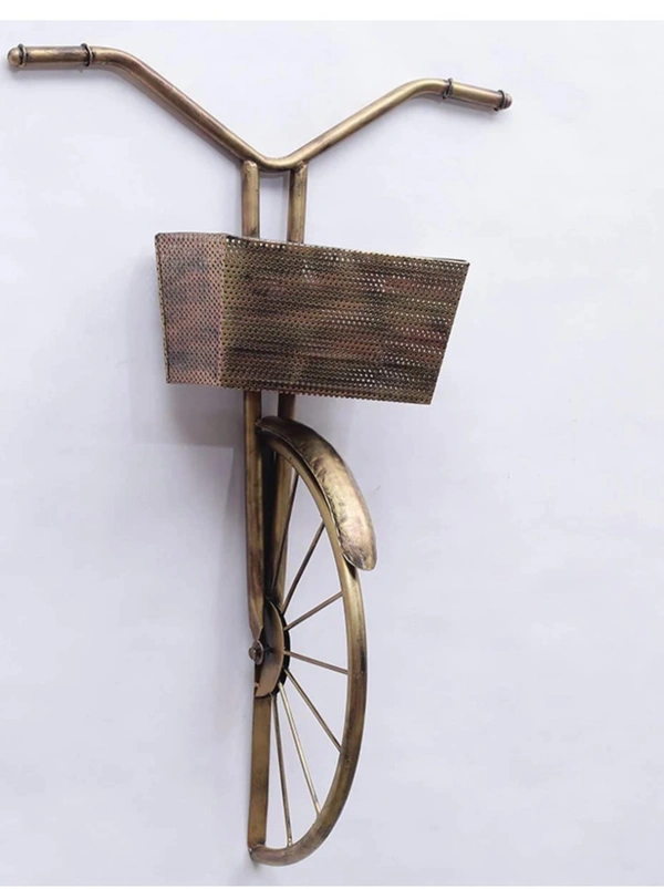 Metal Cycle Basket  - Gold