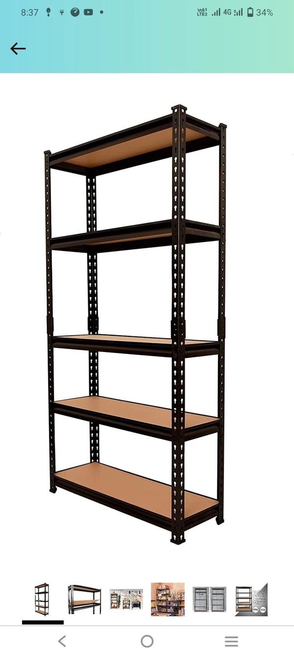 Black 72 * 24 * 12 Inches 5 Shelves Adjustable Shelf Steel Storage Rack Utility Rack Garage Shelves Display Rack Boltless Rivet Rack - Black, 72*24*12