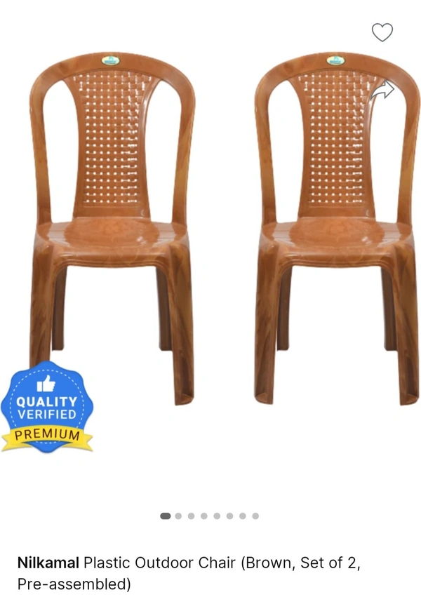 Nilkamal Chair Set Of 2 Chair  - Brown