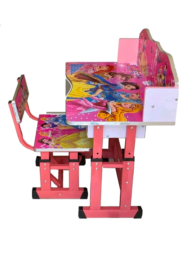 Plastic Mlu Kids Desk/Baby Desk/Kids Study Table with Chair Pink Hight Adjustable MDF, - Blush Pink