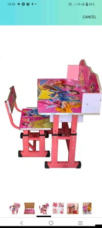 Plastic Mlu Kids Desk/Baby Desk/Kids Study Table with Chair Pink Hight Adjustable MDF, - Blush Pink