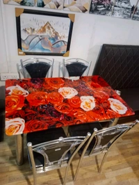 Dining Table 4 Seater  - Red