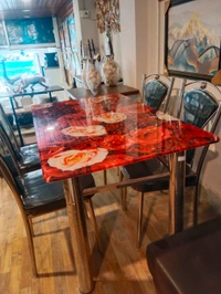 Dining Table 4 Seater  - Red