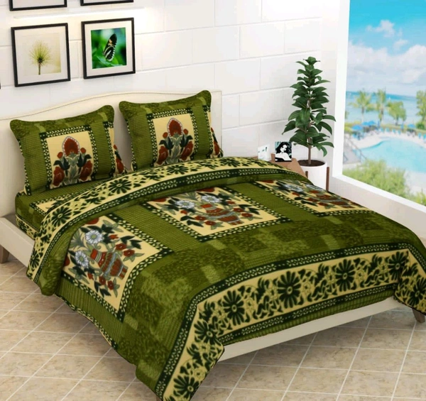 Dabal Bed Sheet winter pilo cover 1sheetSize 90×90 Pv20 Green Colour 