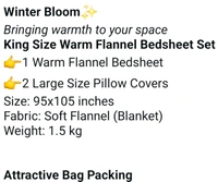 II Bedsheet King Size Fabric Soft Blankit+ 2pilo Size95×105 Wight 1.5 Kg Pv30 M