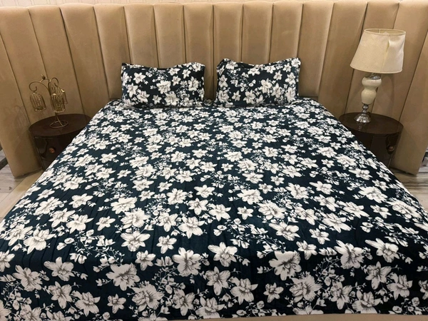 II Bedsheet King Size Fabric Soft Blankit+ 2pilo Size95×105 Wight 1.5 Kg Pv30sliver
