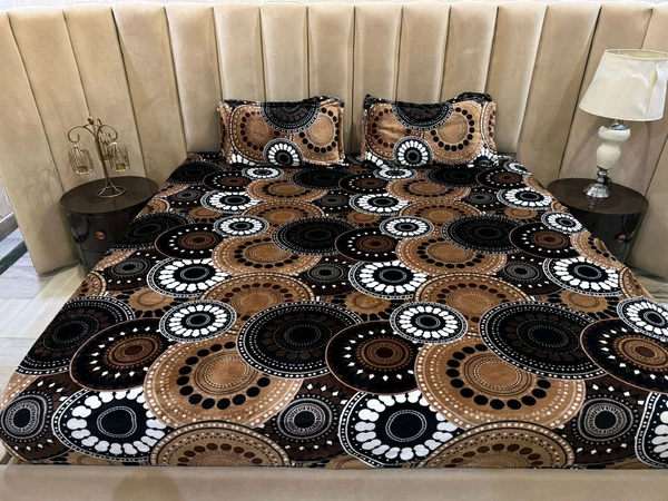 II Bedsheet King Size Fabric Soft Blankit+ 2pilo Size100×105 Wight 1.5 Kg Pv30/Rond Golden White 