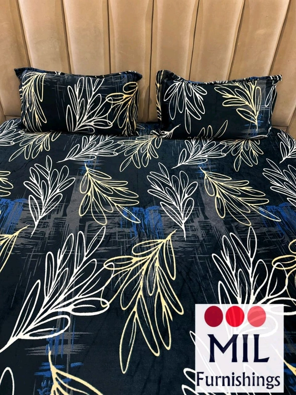II Bedsheet King Size Fabric Soft Blankit+ 2pilo Size100×105 Wight 1.3 Kg Pv30/Mil White Flower 
