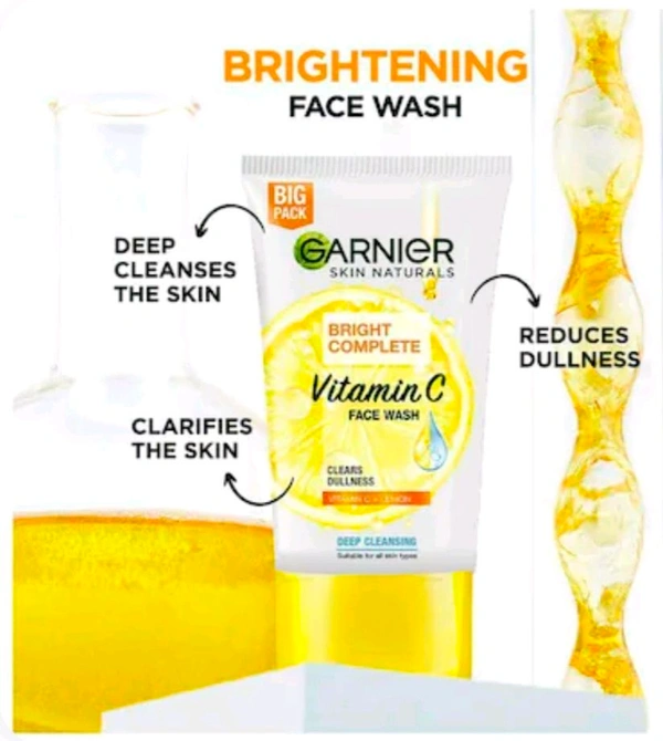 Garnier Face Wash Vitamin Si Plus Lemon Form 100 g (Tube) Pv5