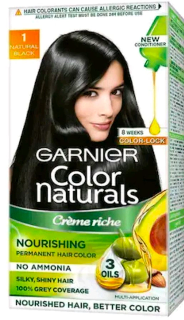 Garnier Color Naturals Creme Riche Hair Color, Natural Black 70 Ml Pv6
