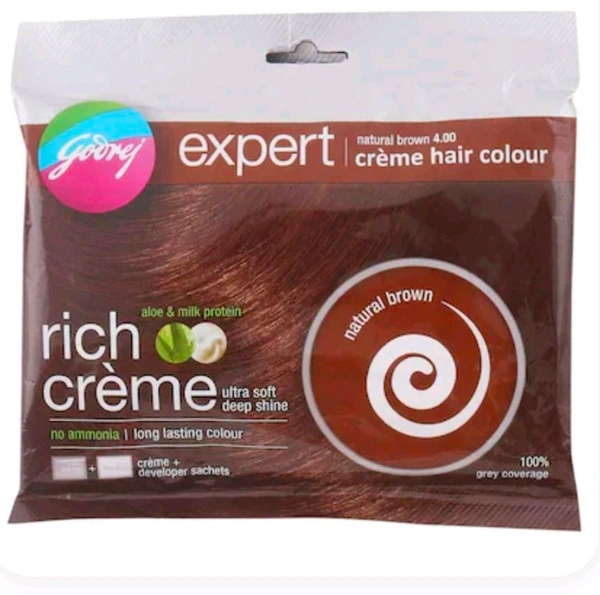 Godrej Expert Rich Creme Ammonia Free Hair Colour, Natural Brown 