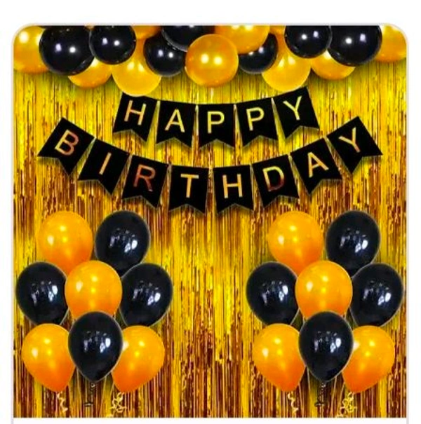 Birthday Combo Set 2pcs Curtain ,1pcs star 18 Inch,13 Pcs H B D Banar,20 Balloon 