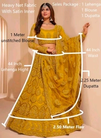 Embroidered Semi Stitched Lehenga Choli Pv50 Colour Yellow 🟡
