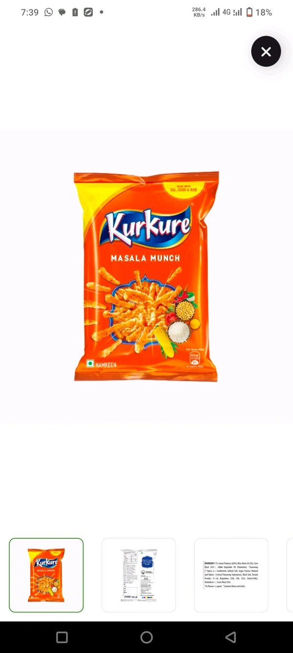 Kurkure 1pkt PV A MRP 10 
