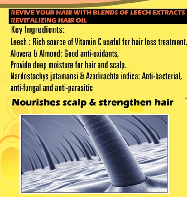 Hair Loss Treatment Combo Pack Leech hair Oil, Ugain Spray and Shampoo
