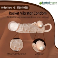 Rocket Vibrater Condom , 6.29 INCH VIBRATING PENIS EXTENSION EXTENDER COCK SLEEVE GIRTH ENHANCER FOR MEN