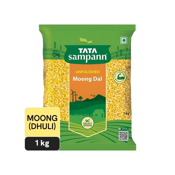 Tata Sampann Unpolished Moong Dal (Dhuli) Split - 1kg