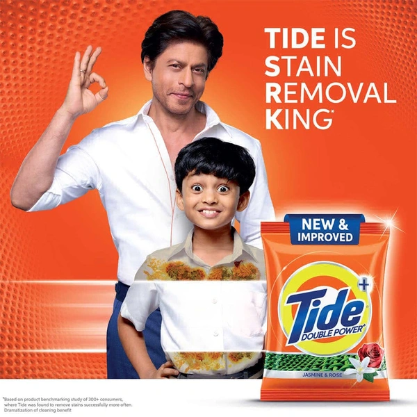Tide Double Power Jasmine & Rose Detergent Powder - 1kg