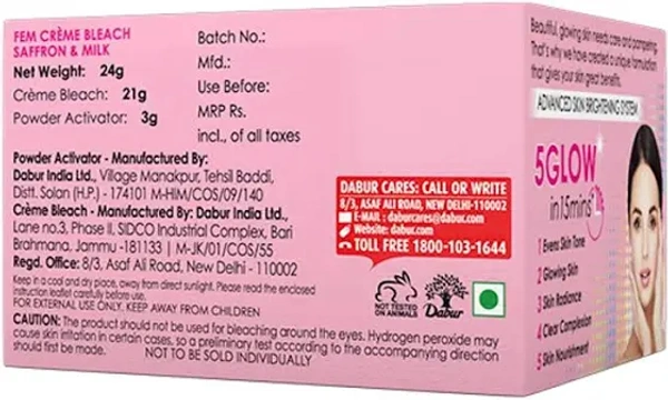 Fem Creme Bleach Saffron & Milk - 40g